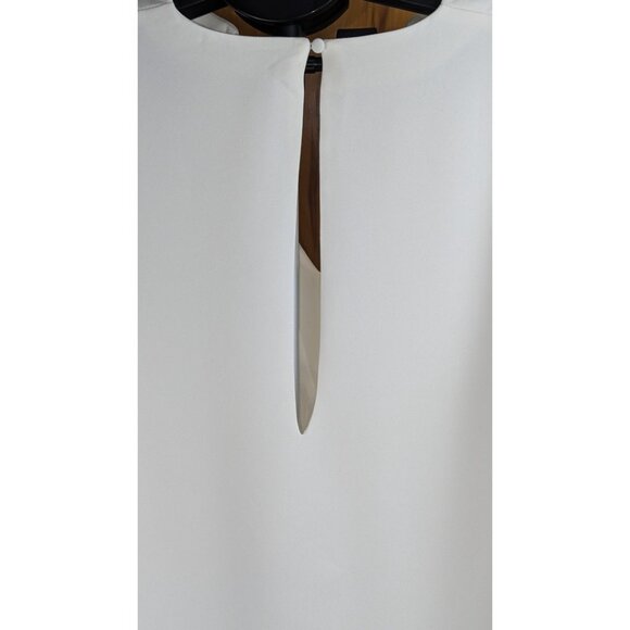 AmyEnjoyLife Mini Shirt Dress XL Long V-Neck Short Sleeve Keyhole Back White - Picture 5 of 9